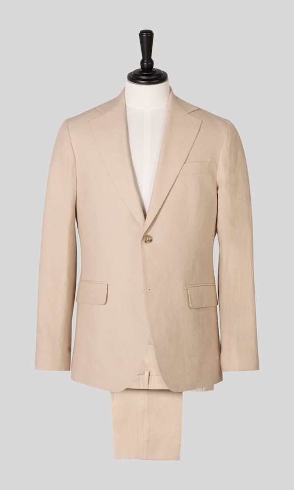 beige dress herre Slim Fit Blazer Beige Pinstripe main image 1